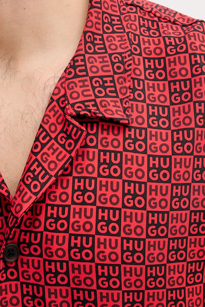 HUGO plažna srajca moška BEACH SHIRT RELAXED rdeča 50540065