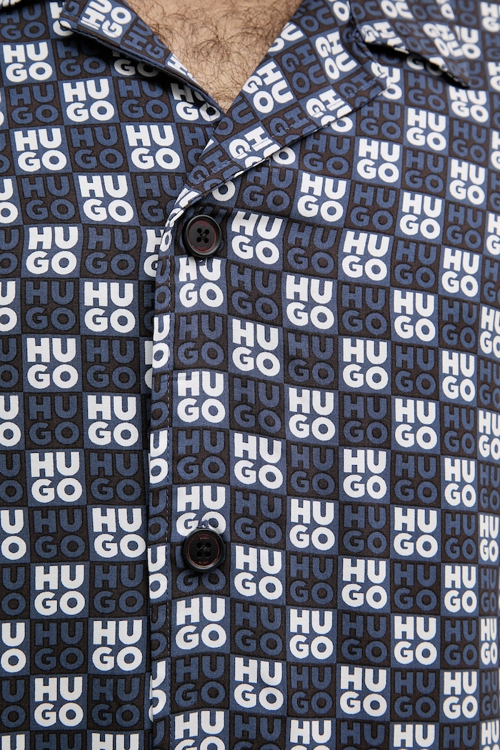 HUGO cămașă de plajă pentru bărbați BEACH SHIRT RELAXED 50540065 bleumarin