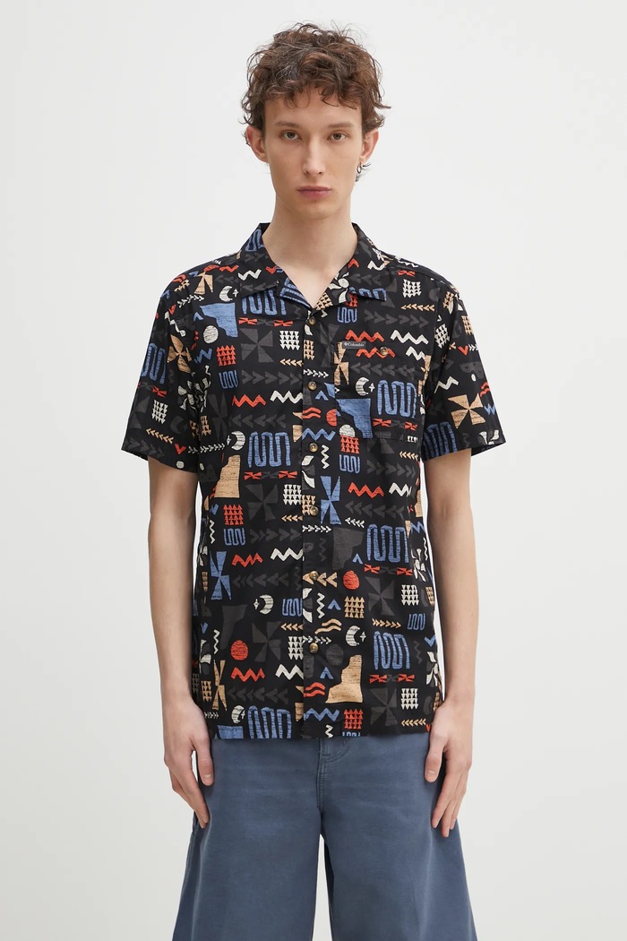 Pamučna košulja Columbia Pine Canyon Short regular crna 2037171