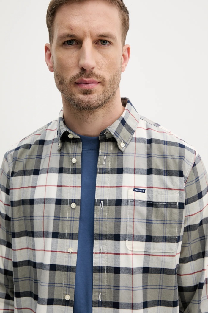Barbour koszula Lewis Tailored Shirt szary MSH5070