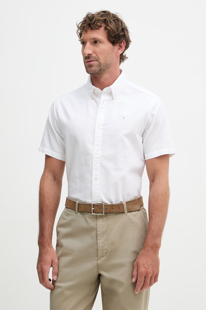 Barbour Oxtown S/S Tailored Shirt koszula oxford bawełniana męska biały MSH5313