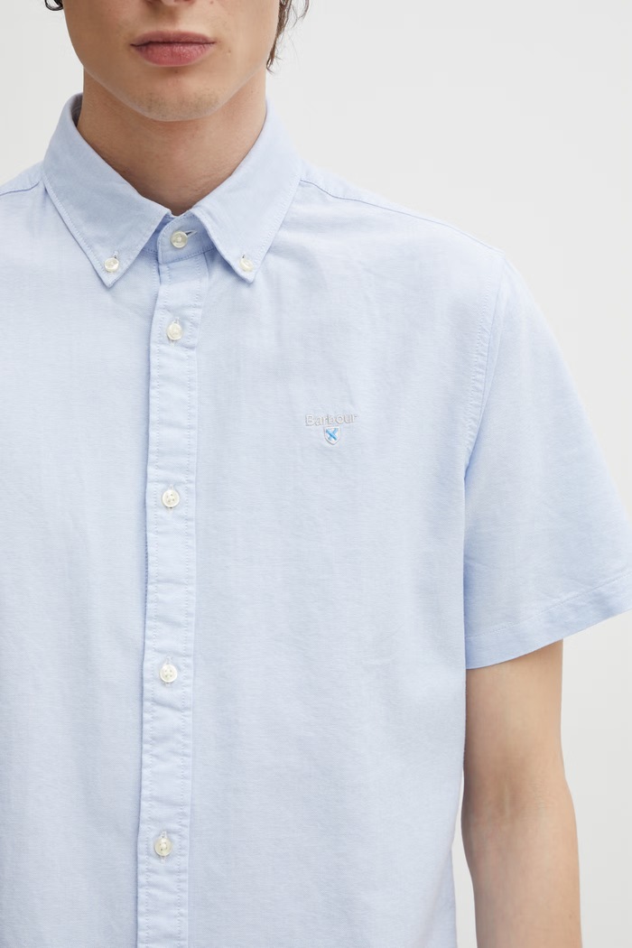 Barbour Oxtown S/S Tailored Shirt koszula oxford bawełniana męska niebieski MSH5313