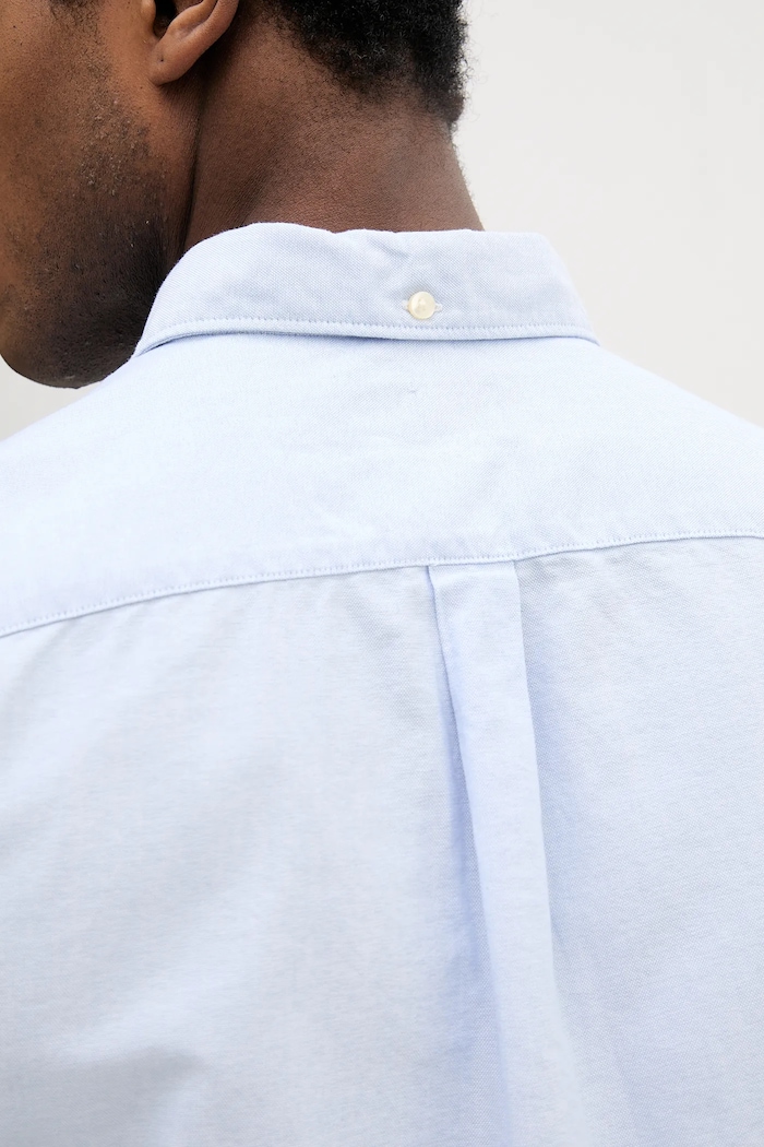 Barbour košeľa oxford pánska bavlnená Oxtown S/S Tailored Shirt MSH5313 modrá