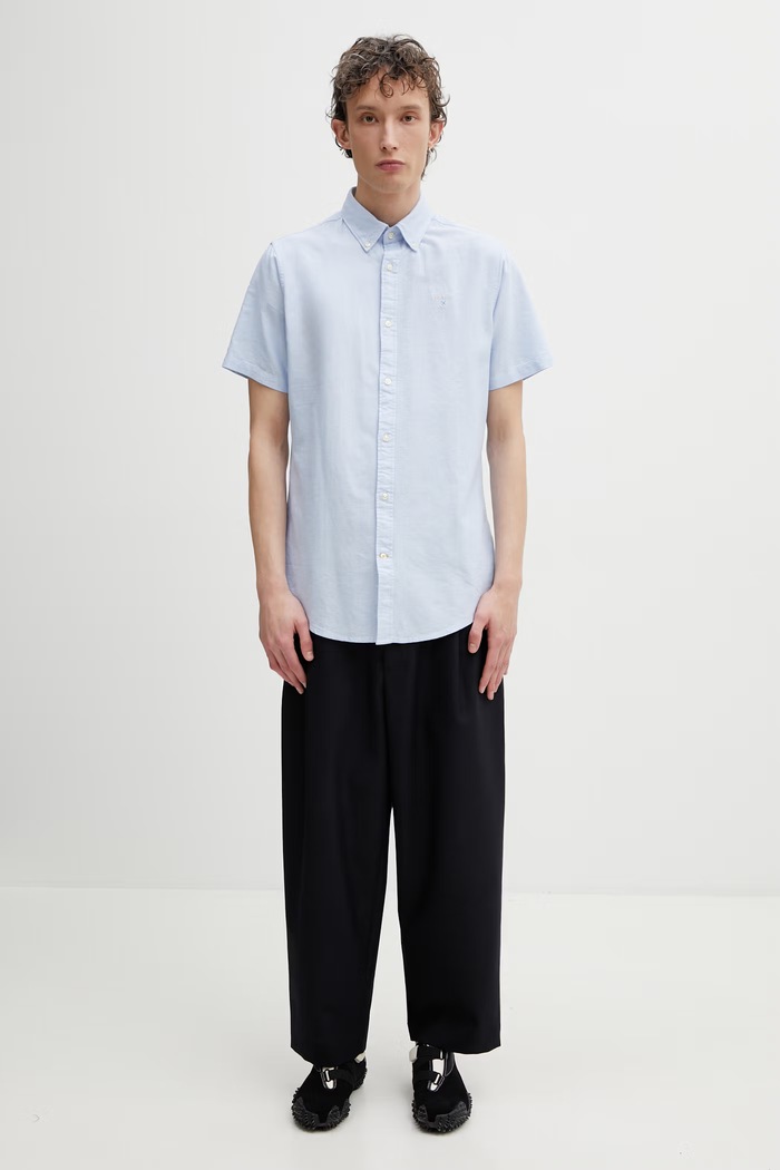 Barbour Oxtown S/S Tailored Shirt koszula oxford bawełniana męska MSH5313 niebieski