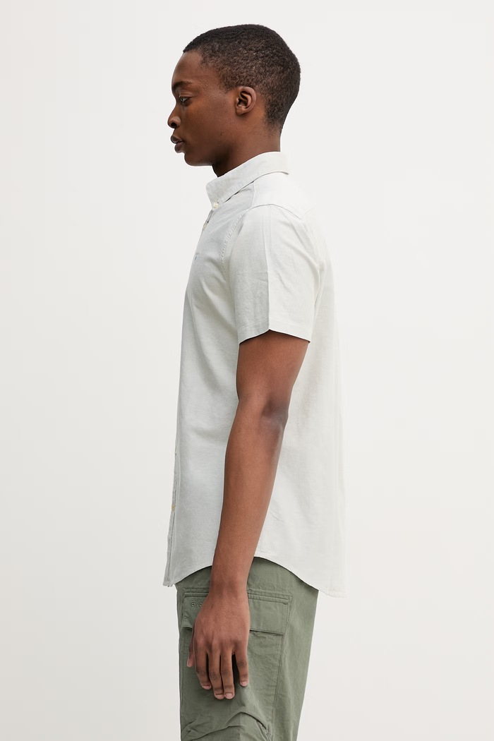 Barbour Oxtown S/S Tailored Shirt koszula oxford bawełniana męska MSH5313 zielony SS26