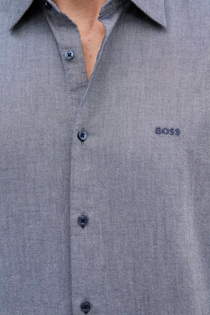 Pamučna košulja BOSS Orange 50537332 mornarsko plava