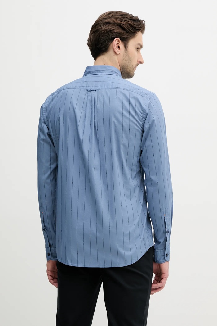 BOSS Orange koszula bawełniana 50537368 niebieski SS25