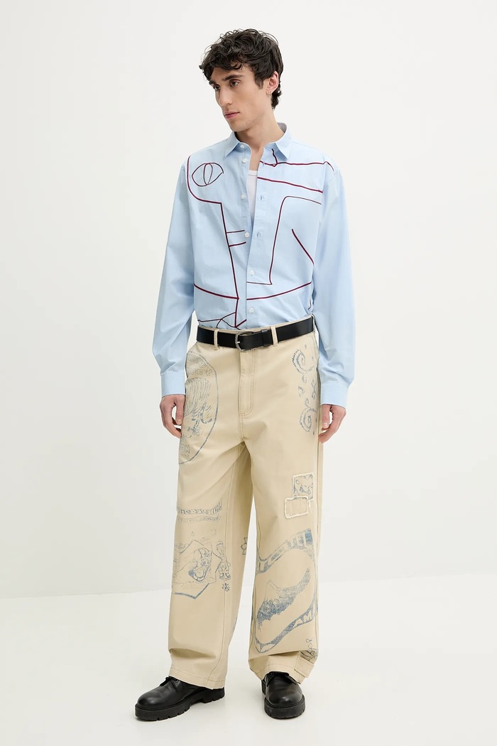 Desigual koszula bawełniana EMBRO 25SMCW01 niebieski SS25