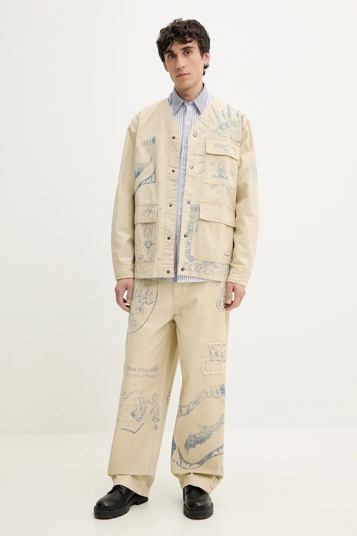Desigual koszula bawełniana BANKER 25SMCW09 niebieski SS25