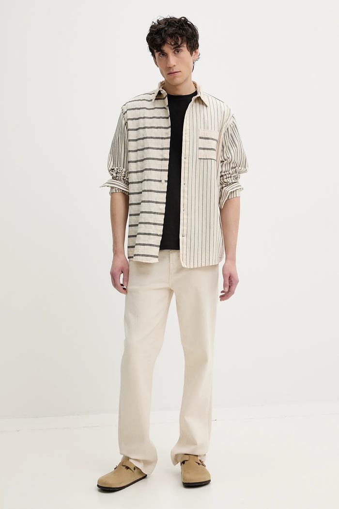 Bavlnená košeľa Desigual JACK 25SMCW15 béžová SS25