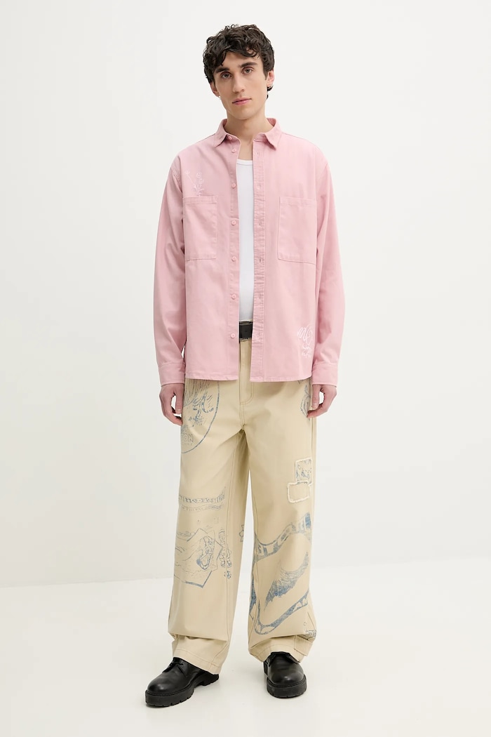 Bavlněná košile Desigual LADY 25SMCW23 růžová SS25