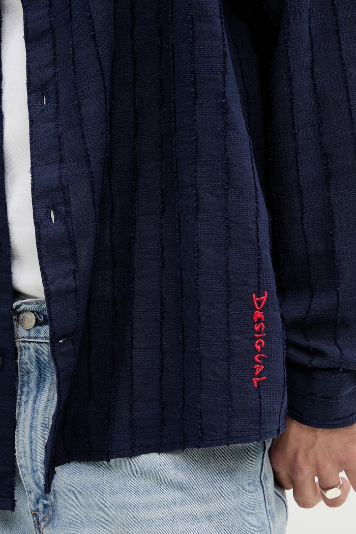 Desigual koszula bawełniana INK 25SMCW24 granatowy