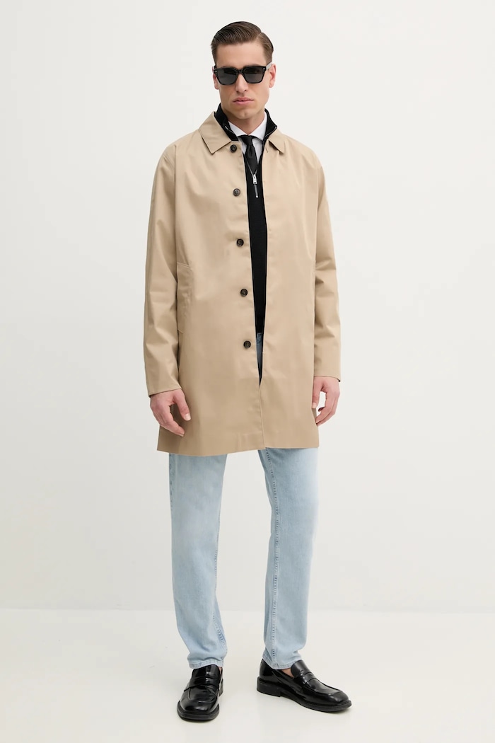 Хлопковая рубашка BOSS P-HANK-spread-243 50527675 белый AW25