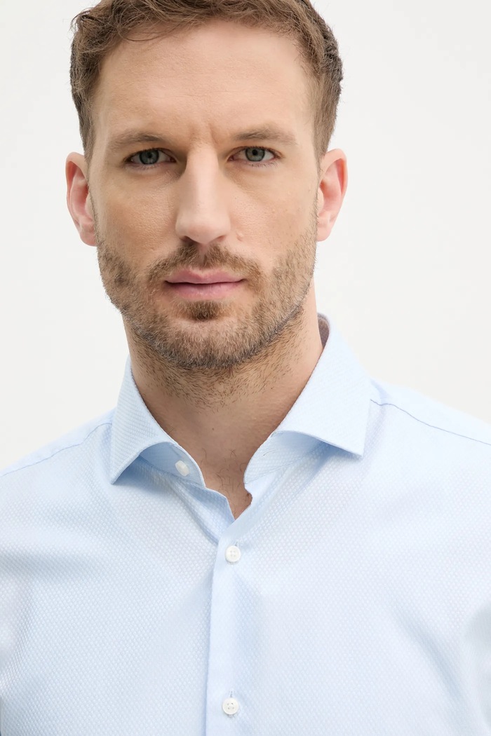 BOSS koszula bawełniana niebieski 50539099