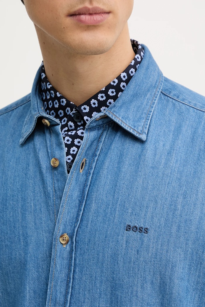 BOSS cămașă din denim albastru 50520279