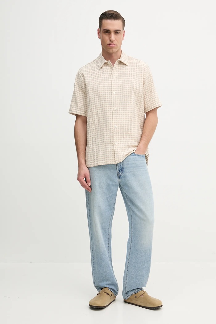 Samsoe Samsoe shirt SAAYO M25100078 beige SS25
