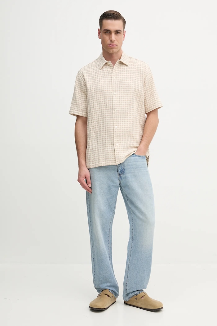 Samsoe Samsoe shirt SAAYO M25100078 beige SS25