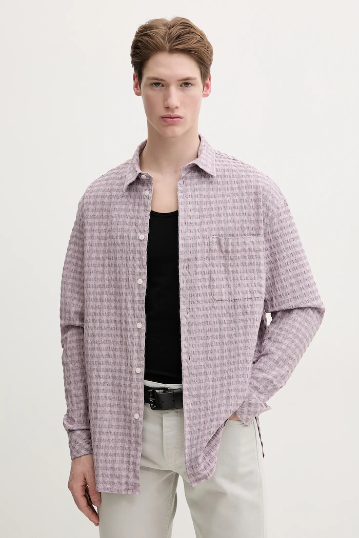 Samsoe Samsoe camasa SALUAN lung violet M25100056