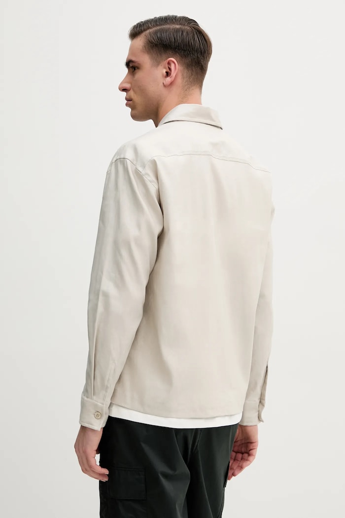 Odzież Calvin Klein koszula z domieszką lnu K10K114191 beżowy