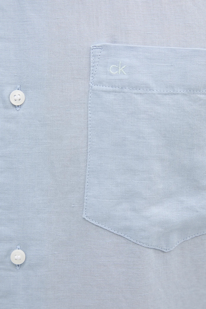 Calvin Klein cămașă de in K10K114488 albastru