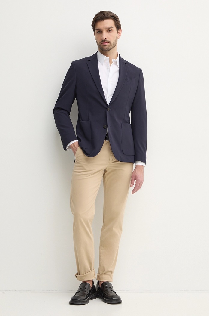 Calvin Klein cămașă bărbătească cu bumbac LV04LB145G alb SS26