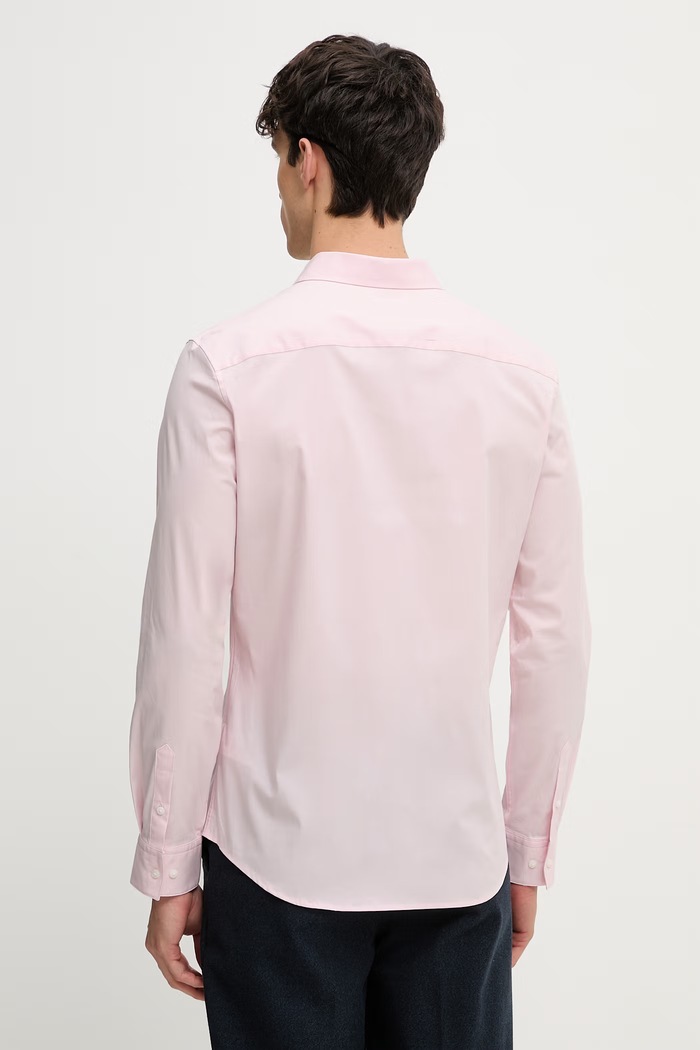 Îmbrăcăminte Calvin Klein cămașă pentru bărbați, cu bumbac LV04LB145G roz