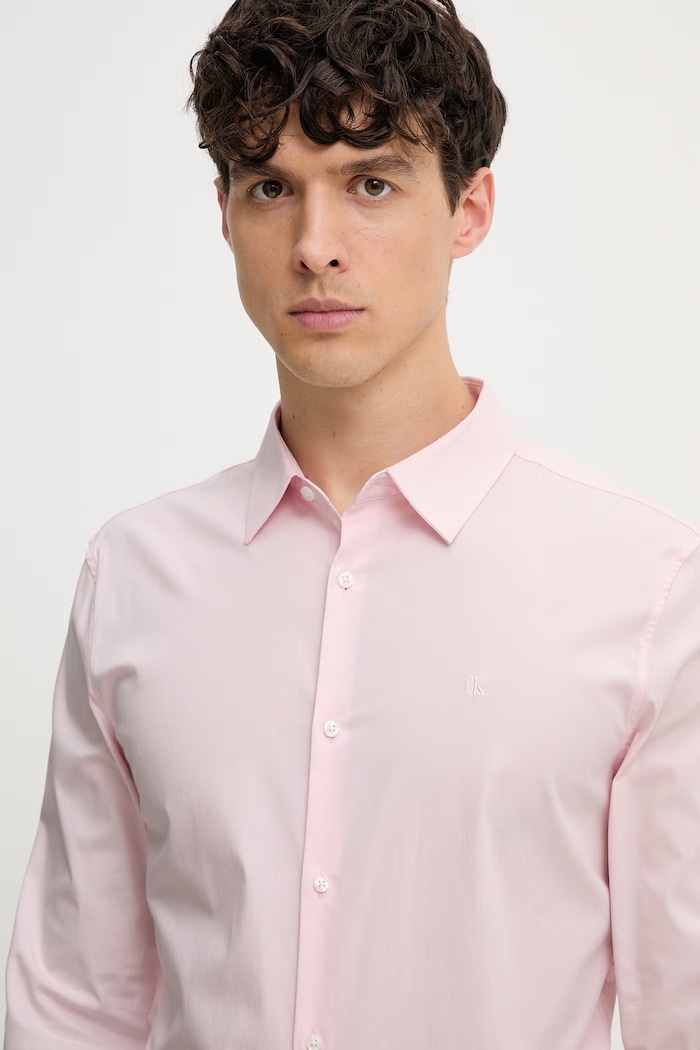 Calvin Klein cămașă pentru bărbați, cu bumbac roz LV04LB145G