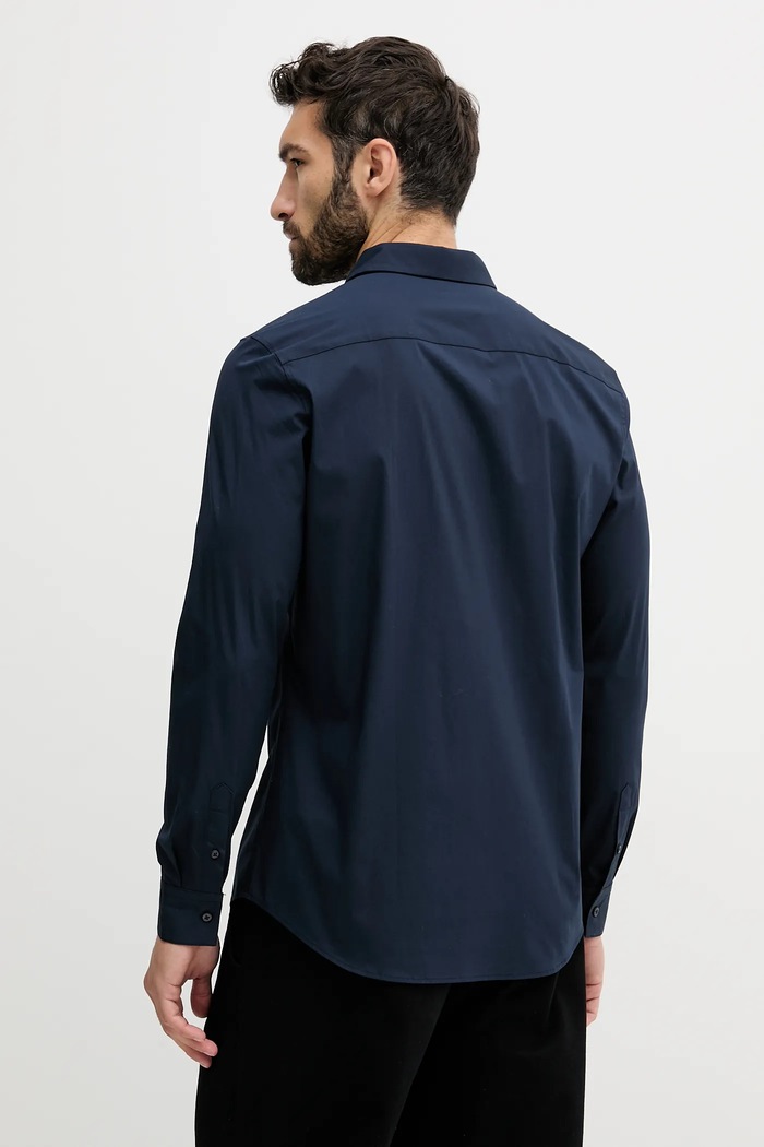 Oblečení Calvin Klein košile pánská s bavlnou LV04LB145G námořnická modř