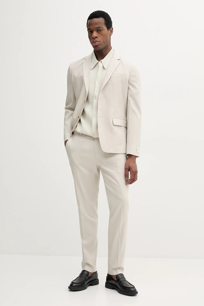 Calvin Klein Košeľa Calvin Klein LV04LB318G béžová SS25