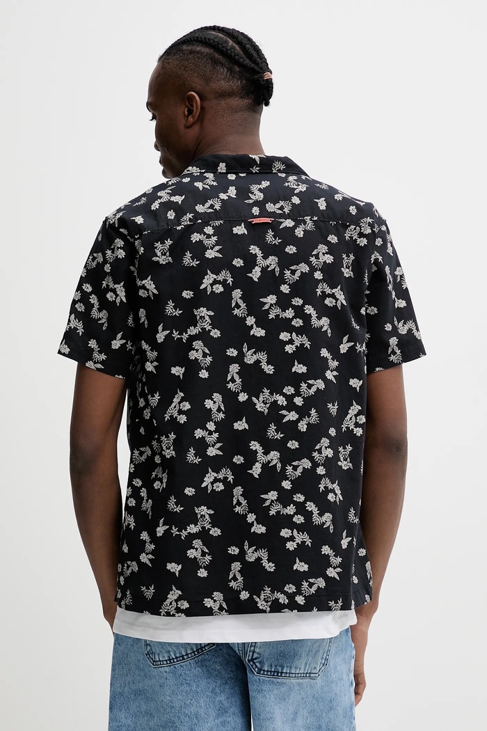 Odzież Superdry koszula z domieszką lnu M4010793A.F8M czarny