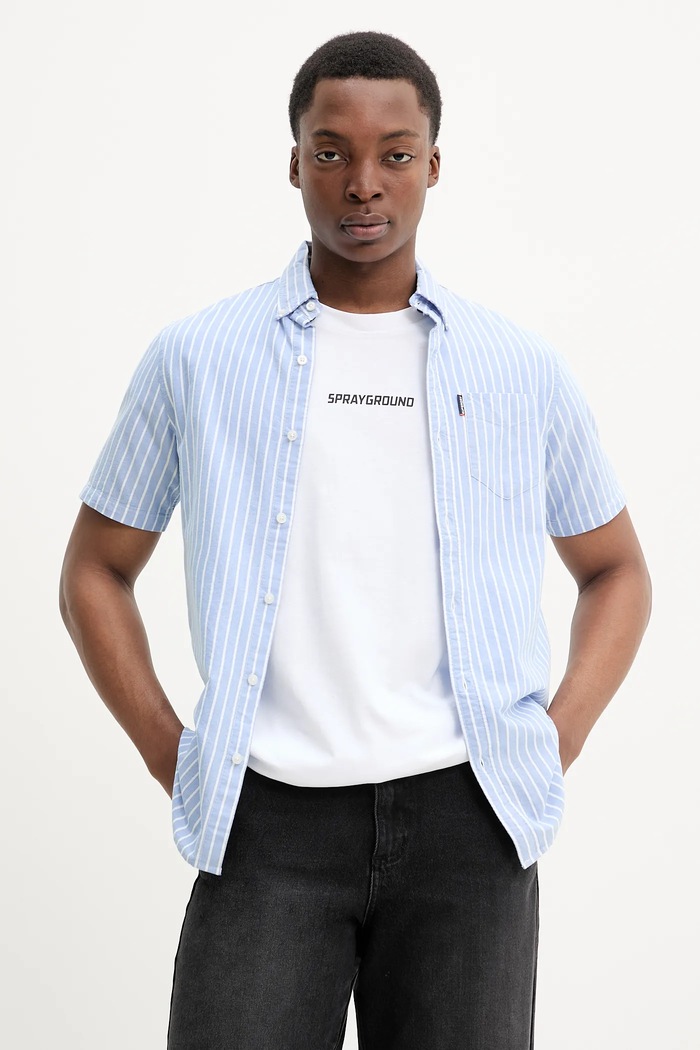 Bavlnená košeľa Superdry regular modrá M4010944A.D9J