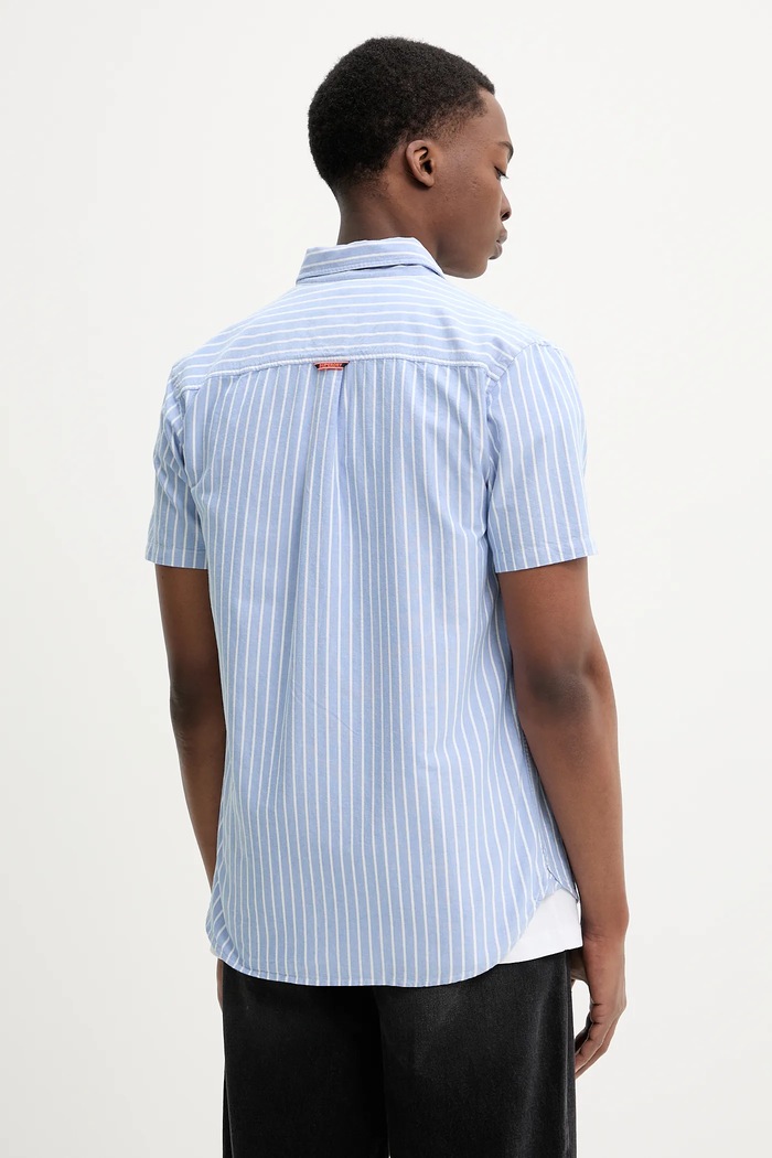 Oblečenie Bavlnená košeľa Superdry M4010944A.D9J modrá