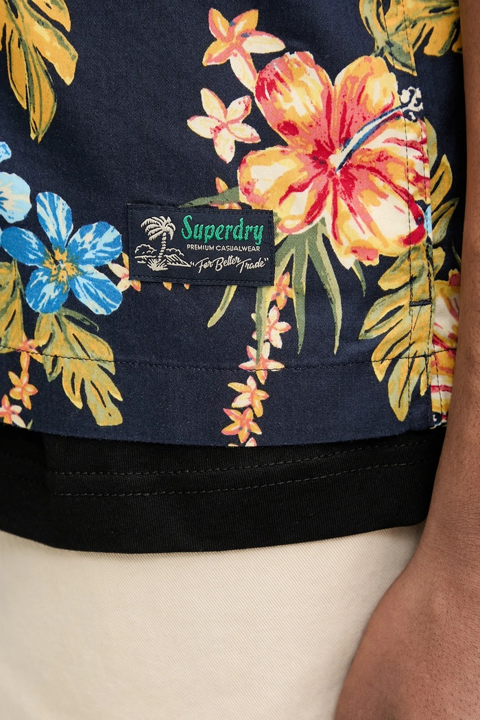 Košeľa Superdry M4010947A.F7B tmavomodrá