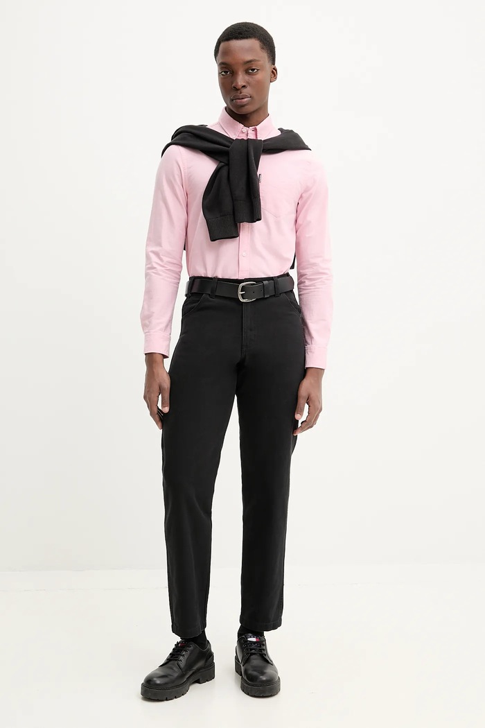 Superdry koszula bawełniana M4010991A.D9O różowy SS25