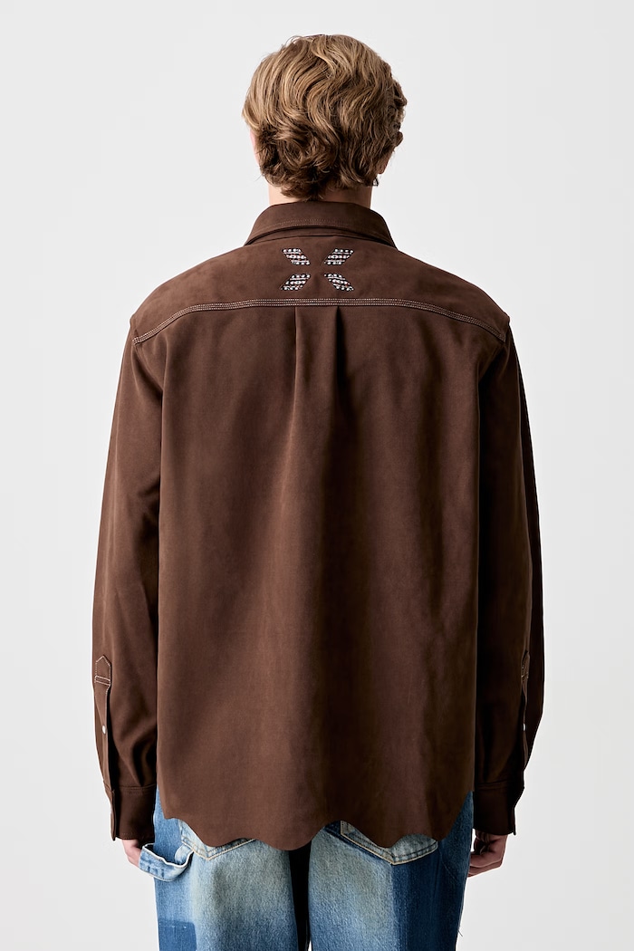 Odzież Andersson Bell Lemmans Faux-Suede koszula męska atb1237m brązowy