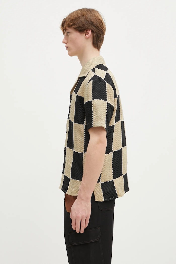 Πουκάμισο Andersson Bell Patchwork Open Collar atb1233m μπεζ SS25