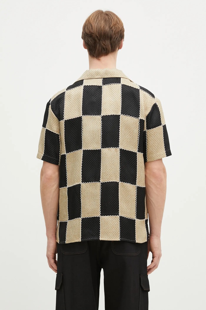 Ρούχα Πουκάμισο Andersson Bell Patchwork Open Collar atb1233m μπεζ