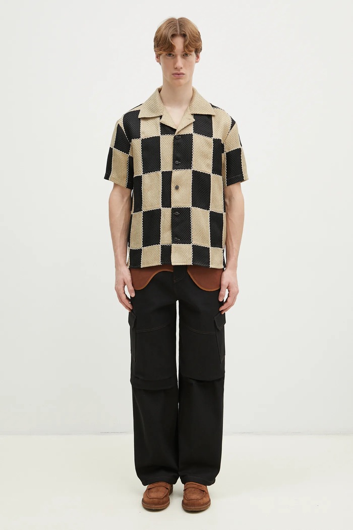 Πουκάμισο Andersson Bell Patchwork Open Collar atb1233m μπεζ