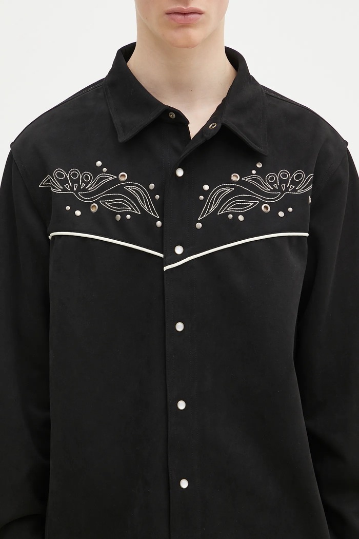 Andersson Bell camicia Lemmans Faux-Suede nero atb1236m