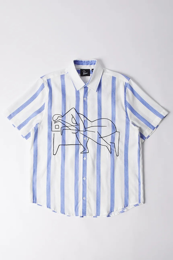 Πουκάμισο από λινό by Parra Sleep now βαμβάκι μπλε 53240