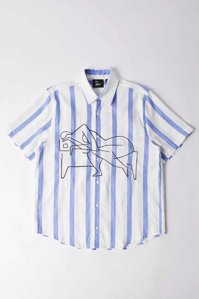 Πουκάμισο από λινό by Parra Sleep now βαμβάκι μπλε 53240