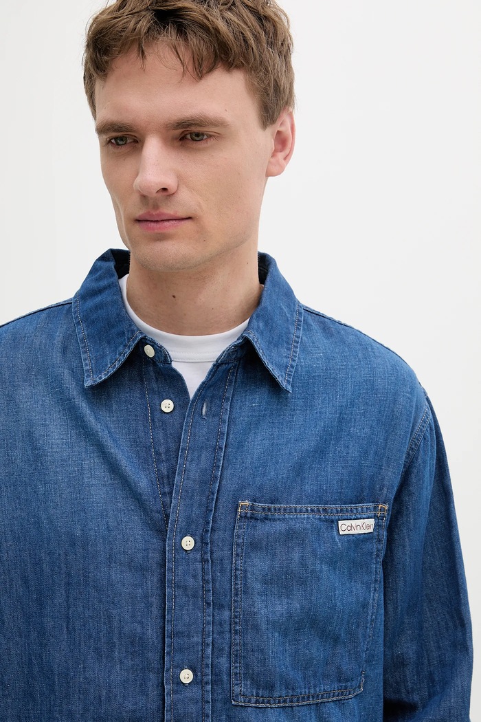 Košeľa Calvin Klein Jeans modrá J30J327509