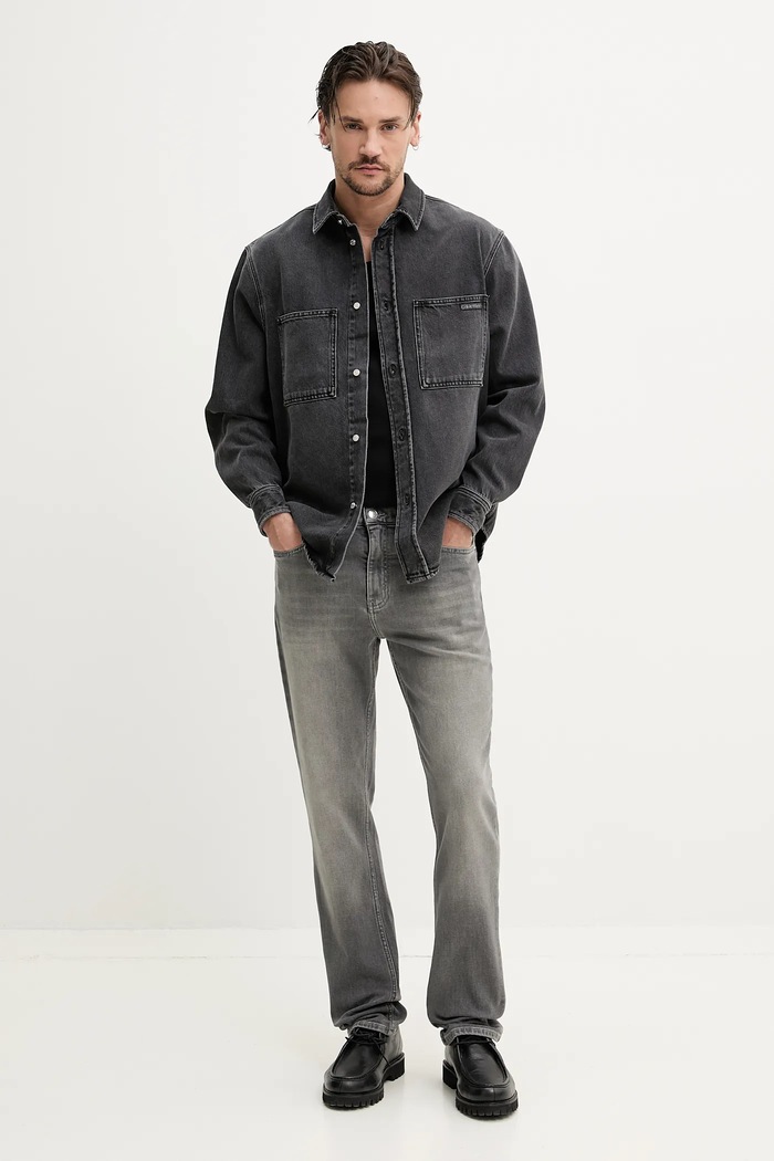 Calvin Klein Jeans camicia di jeans J30J327558 grigio SS25