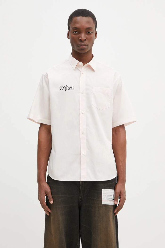 Хлопковая рубашка Undercover Shirt гладкий розовый UP1E4403