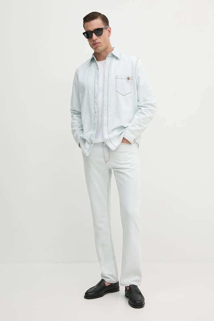 Τζιν πουκάμισο Bally MSH02K μπλε SS25