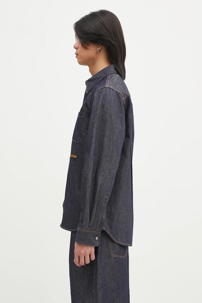 Helmut Lang farmering Curved Cl Shirt.Bkly O09DM501 sötétkék SS25