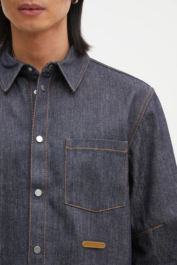 Τζιν πουκάμισο Helmut Lang Curved Cl Shirt.Bkly σκούρο μπλε O09DM501