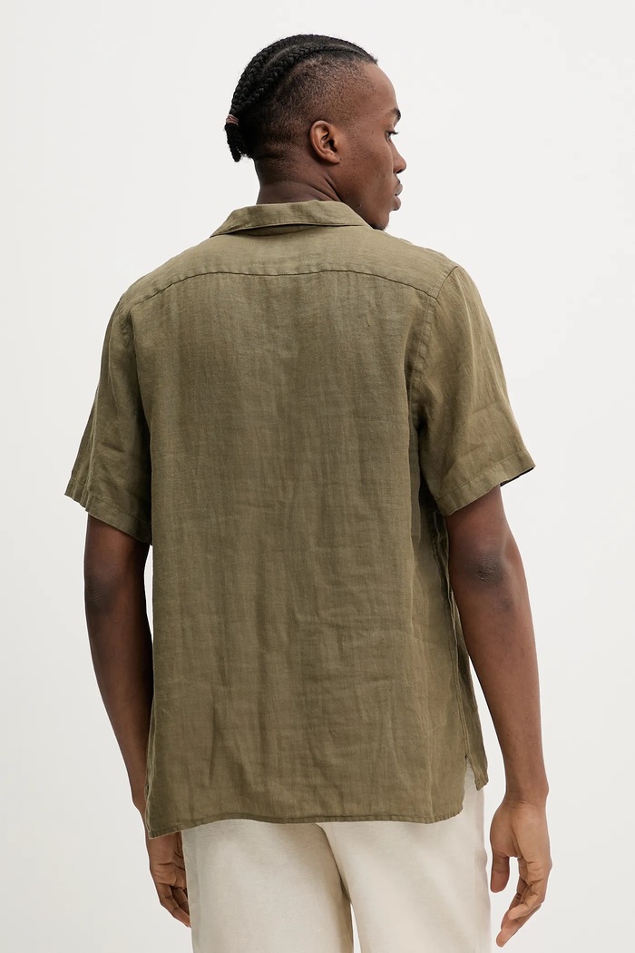 Îmbrăcăminte PS Paul Smith cămașă de in M2R.695U.P22354 verde
