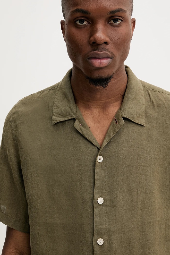 PS Paul Smith cămașă de in verde M2R.695U.P22354