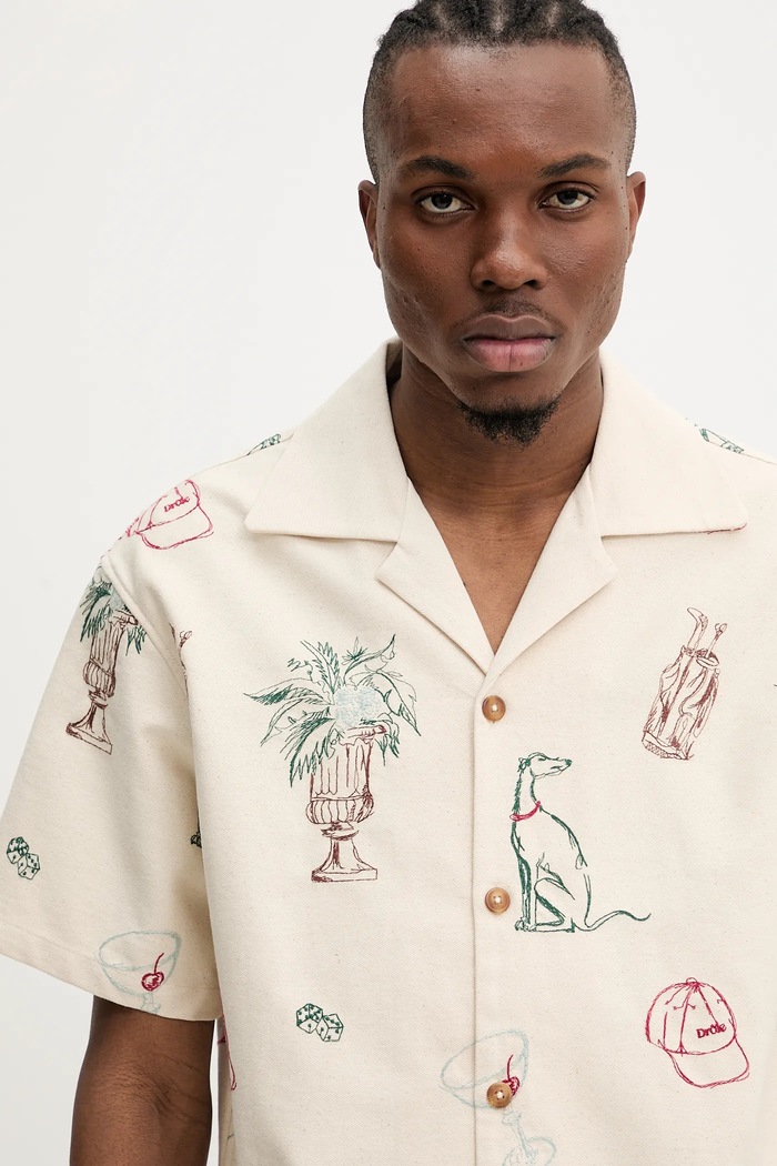 Drôle de Monsieur pamut ing La Chemise Brodee Country Club bézs G.SH214.CO198.EC